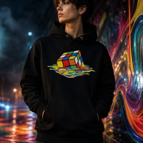 Schmelzender Retro Würfel Unisex-Kapuzenpullover – Hoodies – SHiiRTS