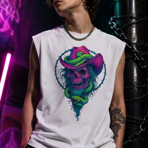 Psychedelischer Schlangen Cowboy Muskelshirt – Tank Tops – SHiiRTS