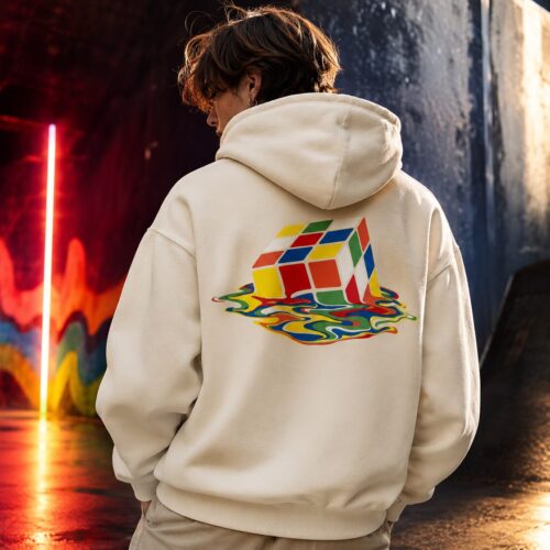 Schmelzender Retro Würfel Premium-Zip-Hoodie – Zip-Hoodies – SHiiRTS