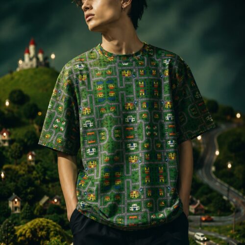 Retro Spielteppich Vibes Oversized Baumwoll-T-Shirt – T-Shirts – SHiiRTS