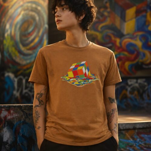 Schmelzender Retro Würfel Unisex-T-Shirt – T-Shirts – SHiiRTS
