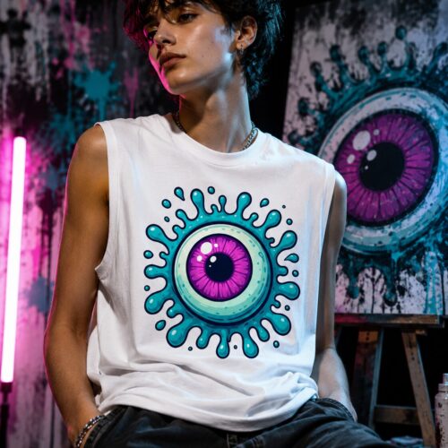 Psychedelisches Splash Auge Muskelshirt – Tank Tops – SHiiRTS
