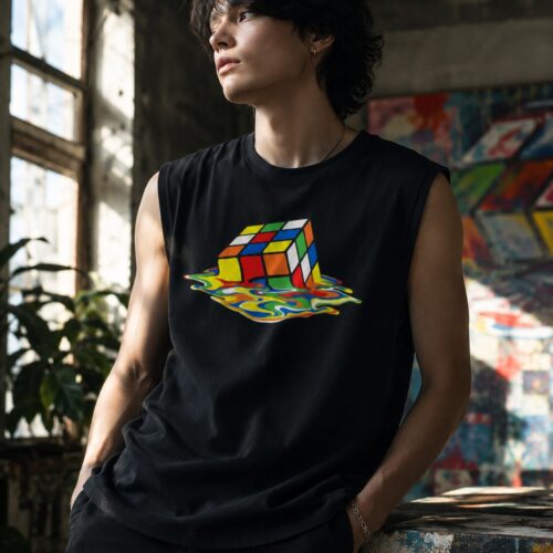 Schmelzender Retro Würfel Muskelshirt – Tank Tops – SHiiRTS