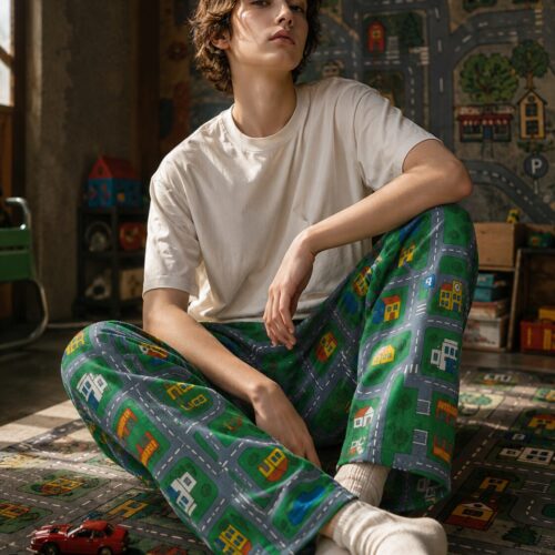 Retro Spielteppich Vibes Unisex Baumwoll-Hose – Hosen – SHiiRTS