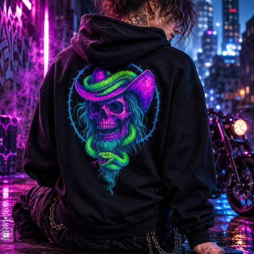 Psychedelischer Schlangen Cowboy Premium-Zip-Hoodie – Zip-Hoodies – SHiiRTS