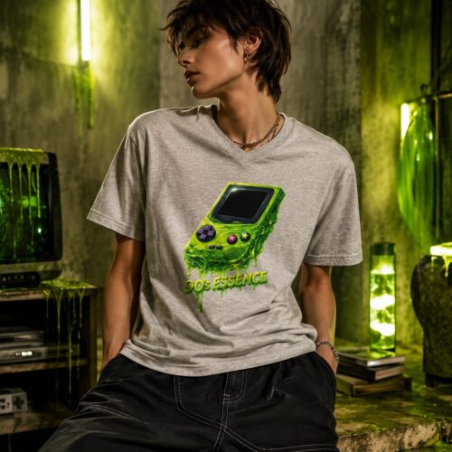 90s Gaming Slime Kurzärmeliges Unisex-T-Shirt mit V-Ausschnitt – T-Shirts – SHiiRTS