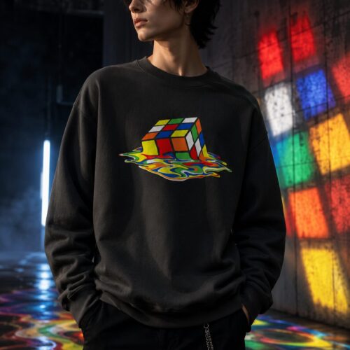 Schmelzender Retro Würfel Unisex-Premium-Pullover – Pullover – SHiiRTS