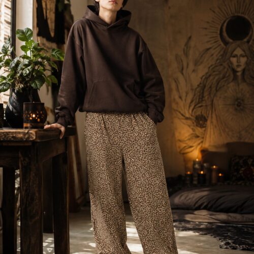 Wilder Leopardenprint Baumwollhose – Hosen – SHiiRTS