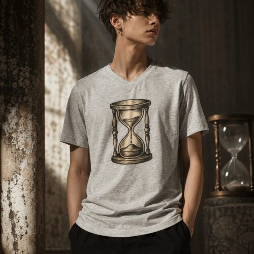 Vergängliche Zeit Kurzärmeliges Unisex-T-Shirt mit V-Ausschnitt – T-Shirts – SHiiRTS