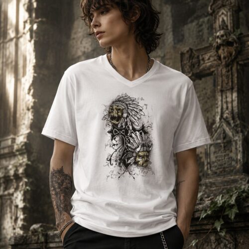 Totem der Verlorenen Seelen Kurzärmeliges Unisex-T-Shirt mit V-Ausschnitt – T-Shirts – SHiiRTS