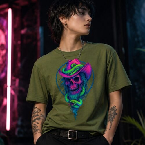Psychedelischer Schlangen Cowboy Unisex-T-Shirt – T-Shirts – SHiiRTS