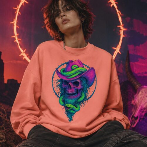 Psychedelischer Schlangen Cowboy Unisex-Premium-Pullover – Pullover – SHiiRTS