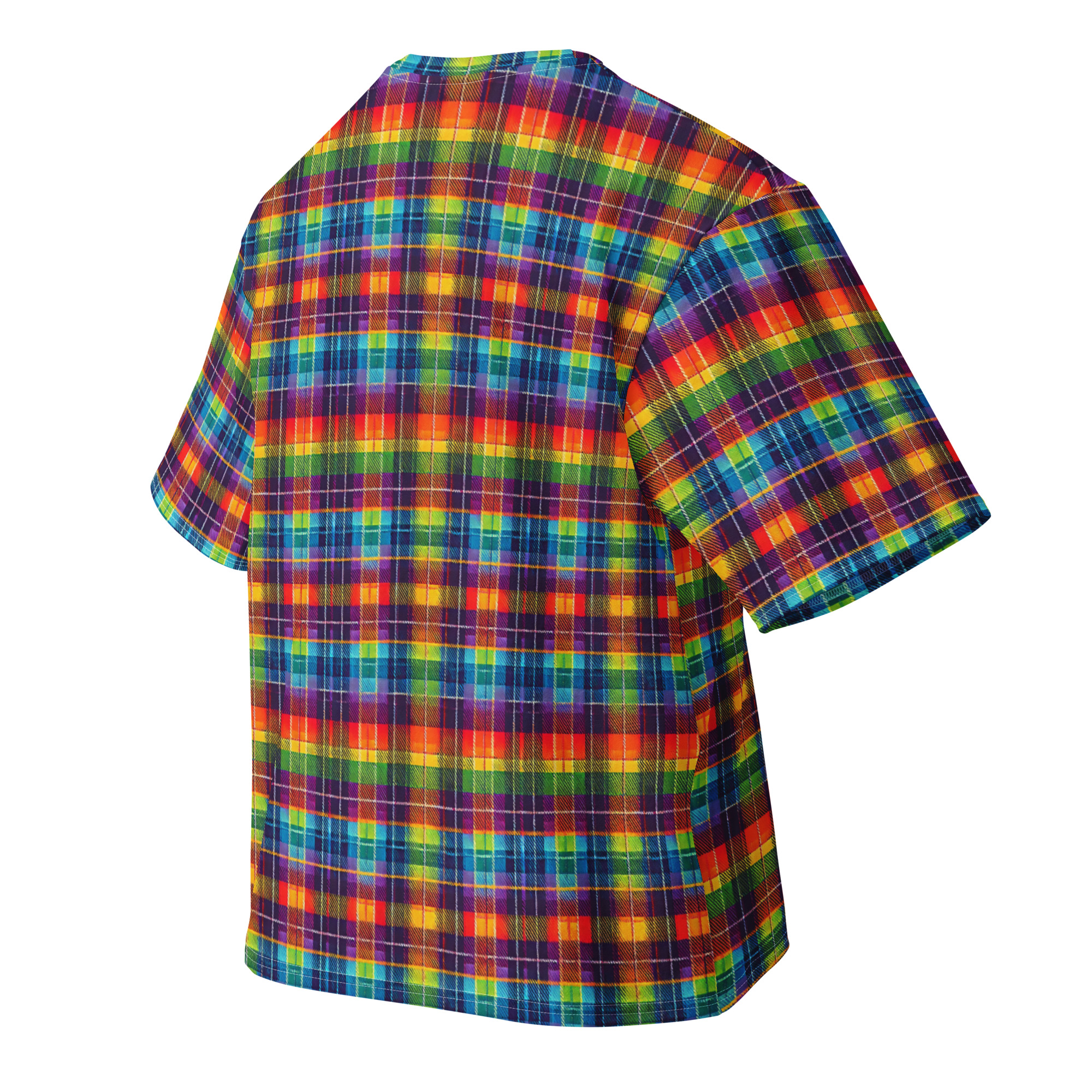 Regenbogen Tartan Explosion Oversized Baumwoll-T-Shirt – T-Shirts – SHiiRTS Regenbogen Tartan Explosion Oversized Baumwoll-T-Shirt – T-Shirts – SHiiRTS