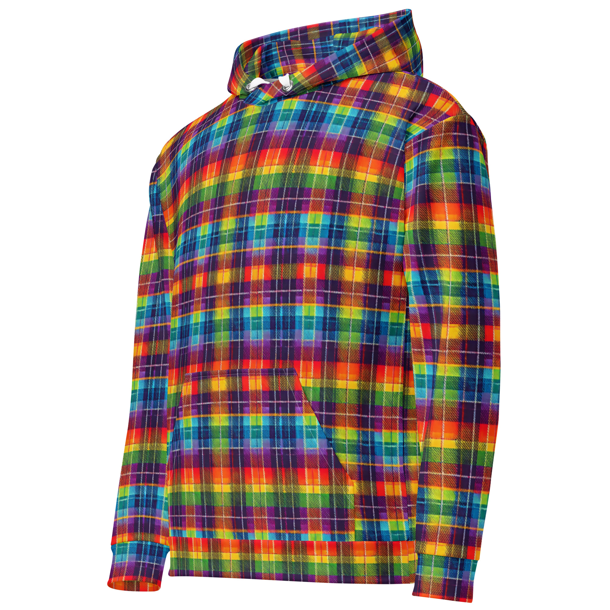 Regenbogen Tartan Explosion Unisex-Kapuzenpullover – Hoodies – SHiiRTS Regenbogen Tartan Explosion Unisex-Kapuzenpullover – Hoodies – SHiiRTS
