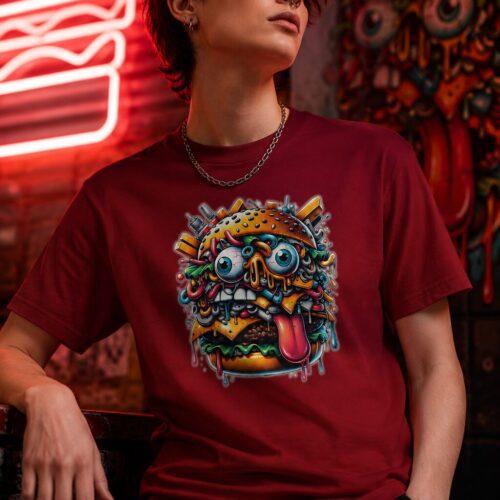 Verrückter Monster Burger Unisex-T-Shirt – T-Shirts – SHiiRTS