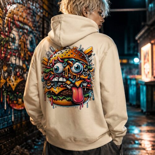 Verrückter Monster Burger Premium-Zip-Hoodie – Zip-Hoodies – SHiiRTS