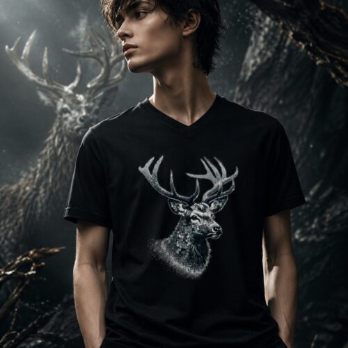 Mosaik Hirschgeist Kurzärmeliges Unisex-T-Shirt mit V-Ausschnitt – T-Shirts – SHiiRTS