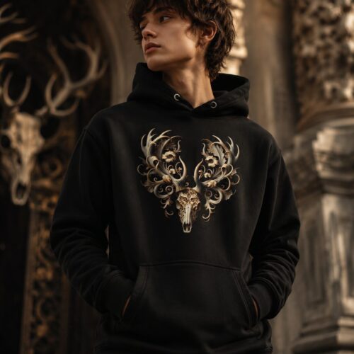 Ornamentaler Hirschschädel Unisex-Kapuzenpullover – Hoodies – SHiiRTS