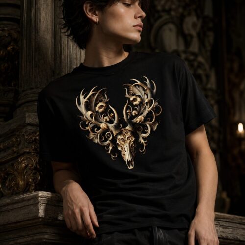 Ornamentaler Hirschschädel Unisex-T-Shirt – T-Shirts – SHiiRTS