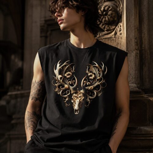 Ornamentaler Hirschschädel Muskelshirt – Tank Tops – SHiiRTS