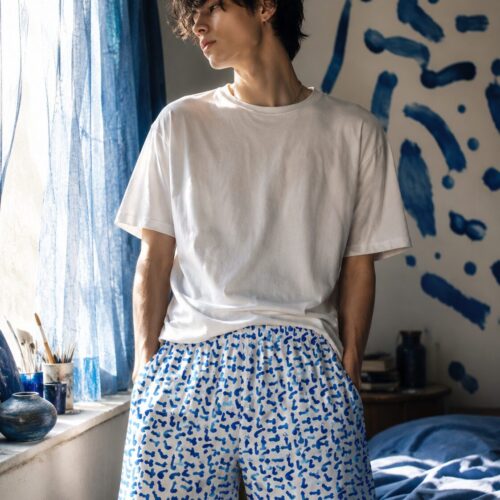 Blaue Schwanzparade Unisex Baumwoll-Long-Shorts – Shorts – SHiiRTS