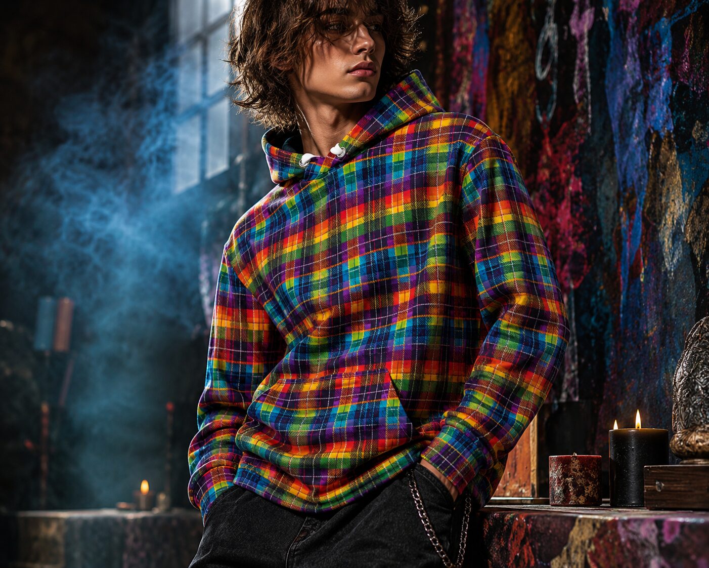 Regenbogen Tartan Explosion Unisex-Kapuzenpullover – Hoodies – SHiiRTS Regenbogen Tartan Explosion Unisex-Kapuzenpullover – Hoodies – SHiiRTS