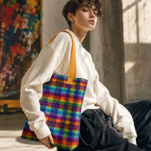 Regenbogen Tartan Explosion Stoffbeutel – Taschen – SHiiRTS