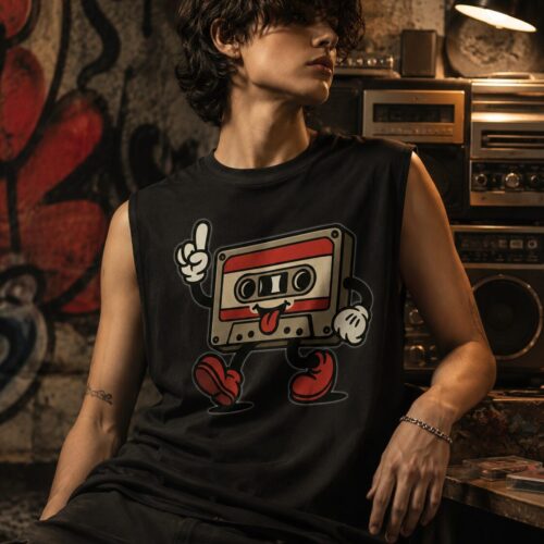 Retro Kassetten Chaos Muskelshirt – Tank Tops – SHiiRTS