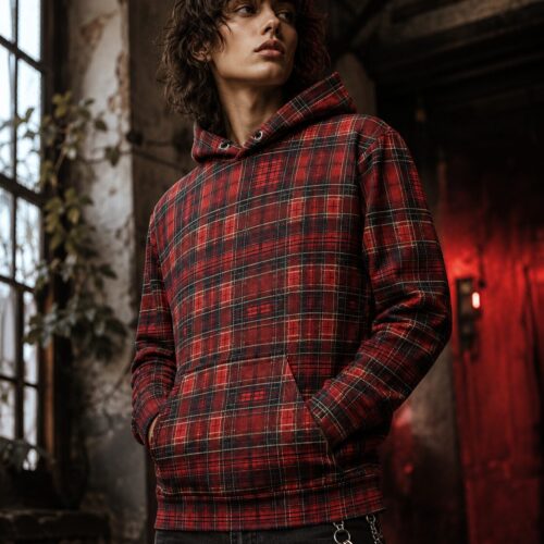 Roter Tartan Rebellion Unisex-Kapuzenpullover – Hoodies – SHiiRTS