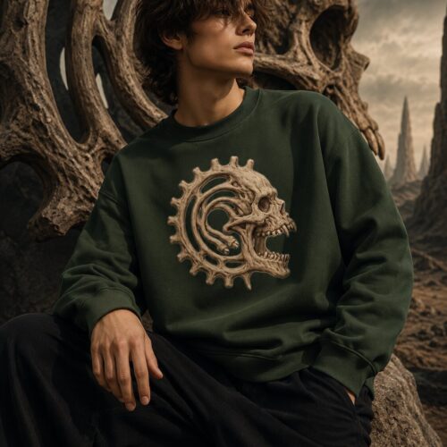 Mechanischer Knochenschädel Unisex-Premium-Pullover – Pullover – SHiiRTS
