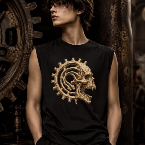 Mechanischer Knochenschädel Muskelshirt – Tank Tops – SHiiRTS