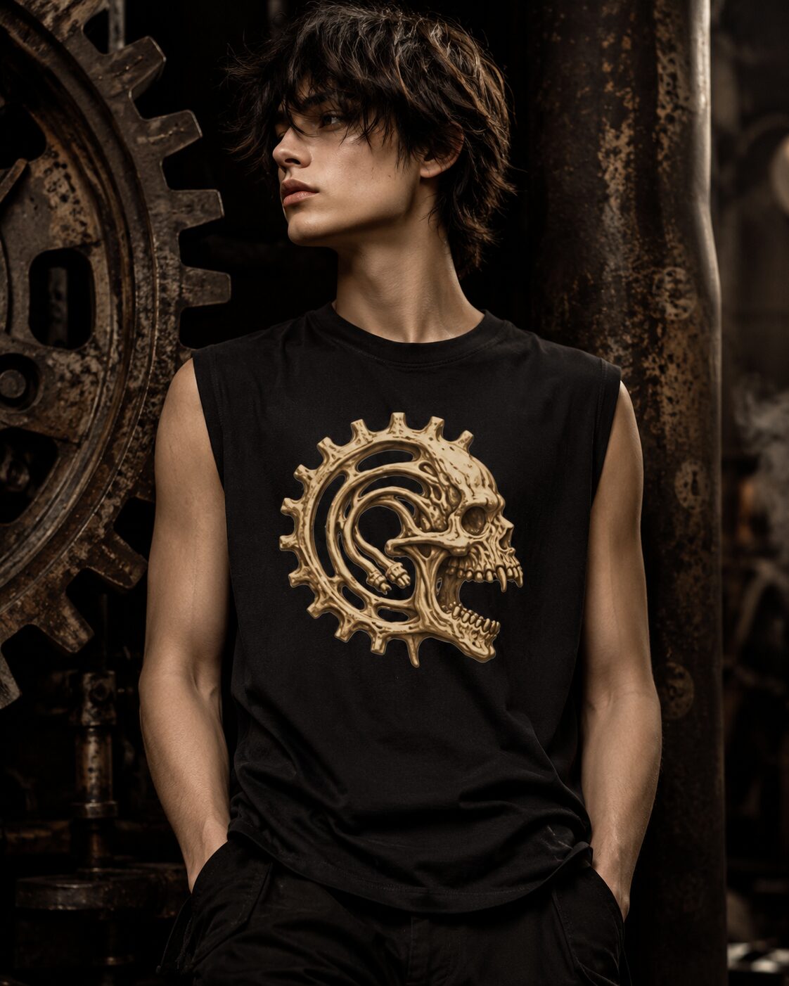 Mechanischer Knochenschädel Muskelshirt – Tank Tops – SHiiRTS Mechanischer Knochenschädel Muskelshirt – Tank Tops – SHiiRTS