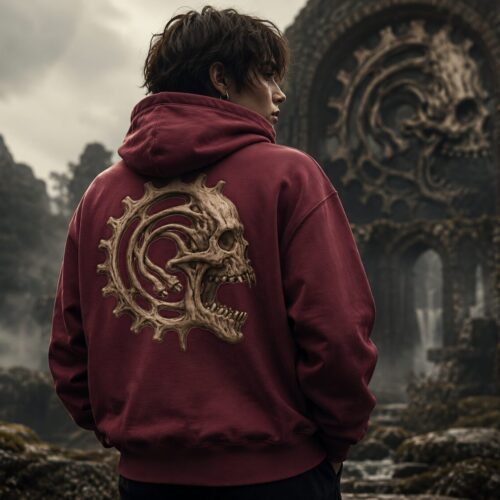 Mechanischer Knochenschädel Premium-Zip-Hoodie – Zip-Hoodies – SHiiRTS