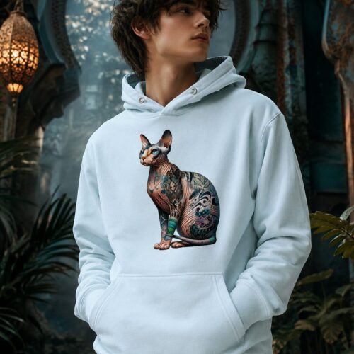 Tätowierte Sphynx Eleganz Unisex-Kapuzenpullover – Hoodies – SHiiRTS