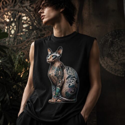 Tätowierte Sphynx Eleganz Muskelshirt – Tank Tops – SHiiRTS