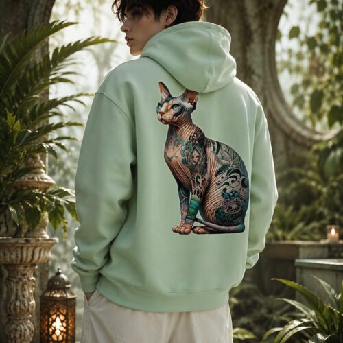 Tätowierte Sphynx Eleganz Premium-Zip-Hoodie – Zip-Hoodies – SHiiRTS