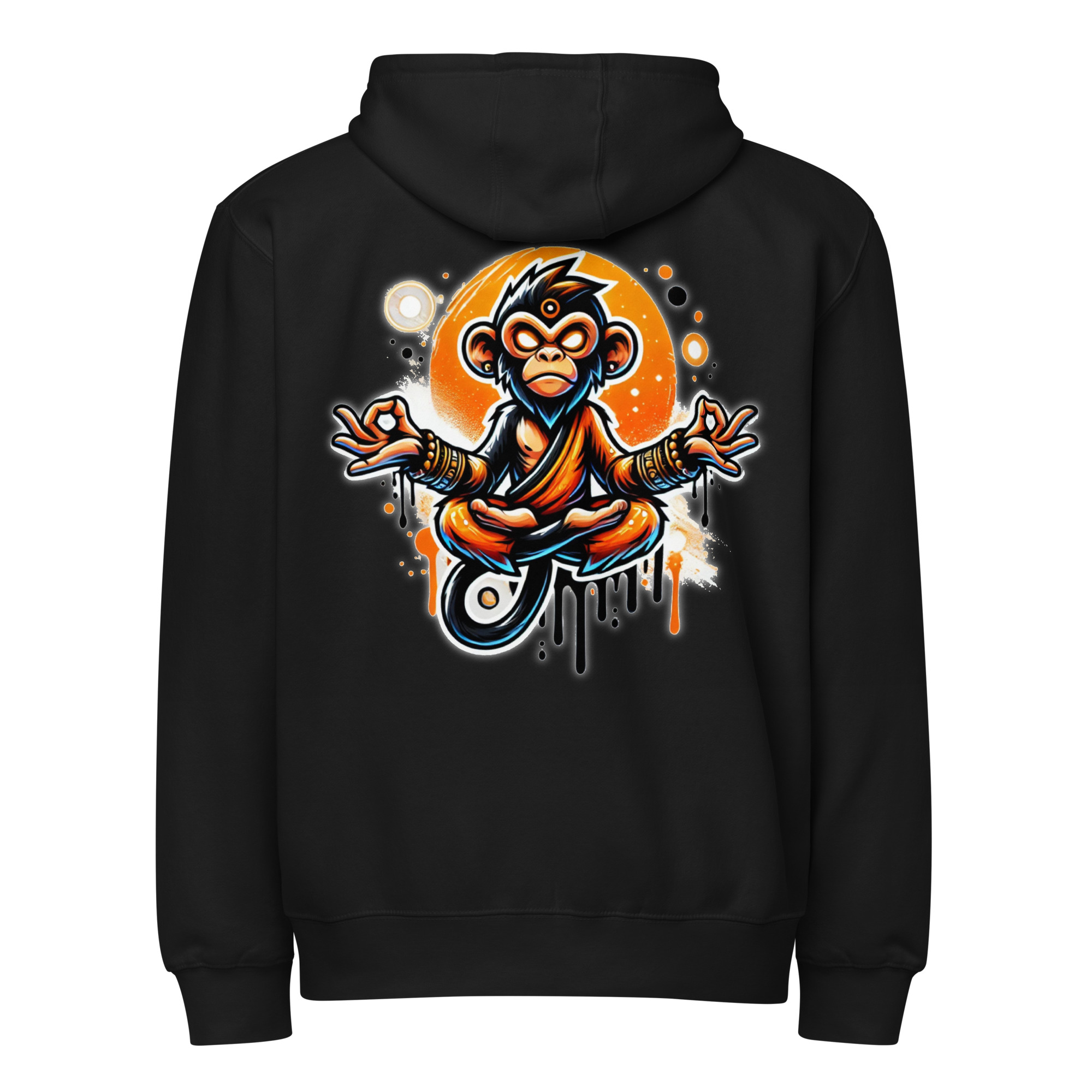 Meditierender Zen Affe Premium-Zip-Hoodie – Zip-Hoodies – SHiiRTS Meditierender Zen Affe Premium-Zip-Hoodie – Zip-Hoodies – SHiiRTS