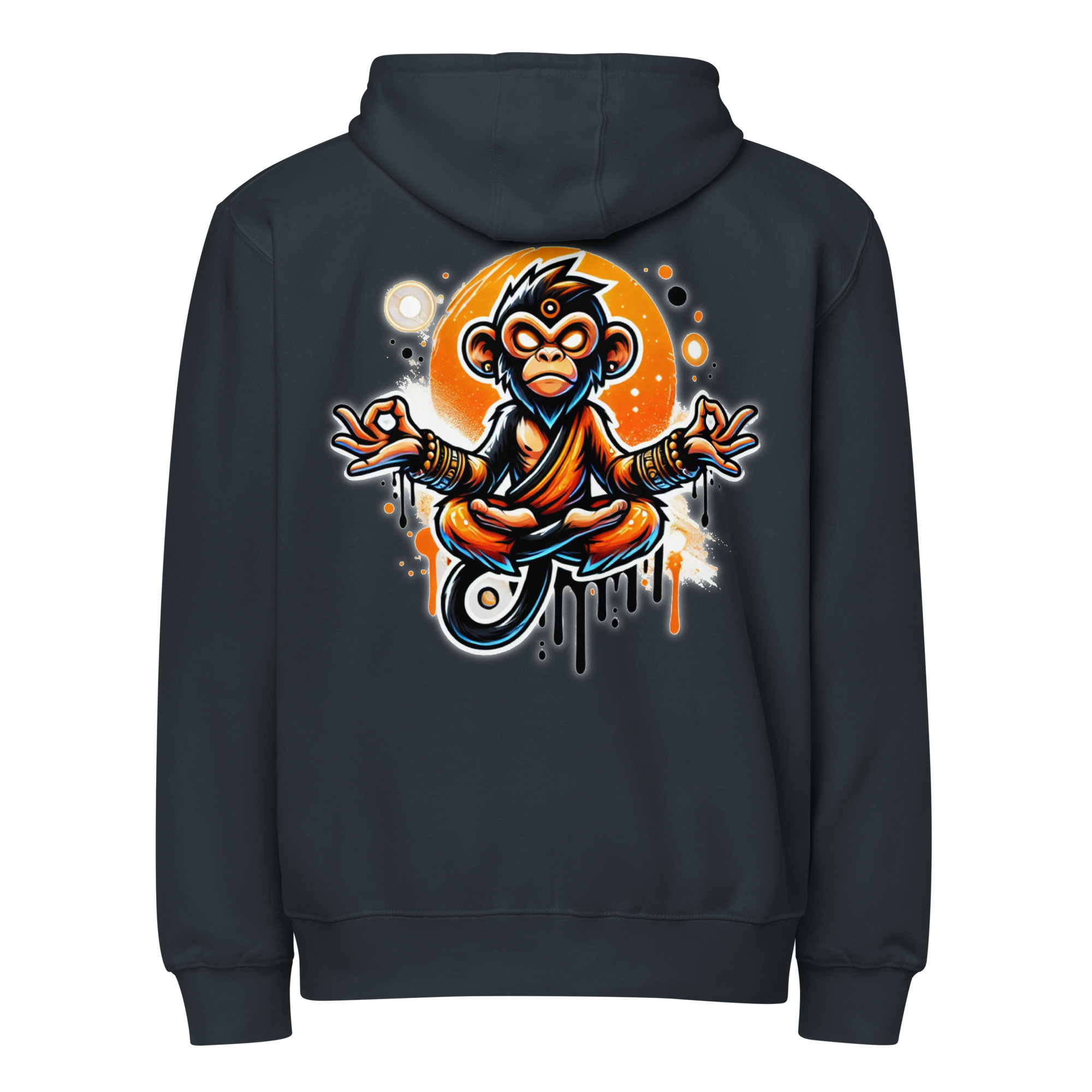 Meditierender Zen Affe Premium-Zip-Hoodie – Zip-Hoodies – SHiiRTS Meditierender Zen Affe Premium-Zip-Hoodie – Zip-Hoodies – SHiiRTS
