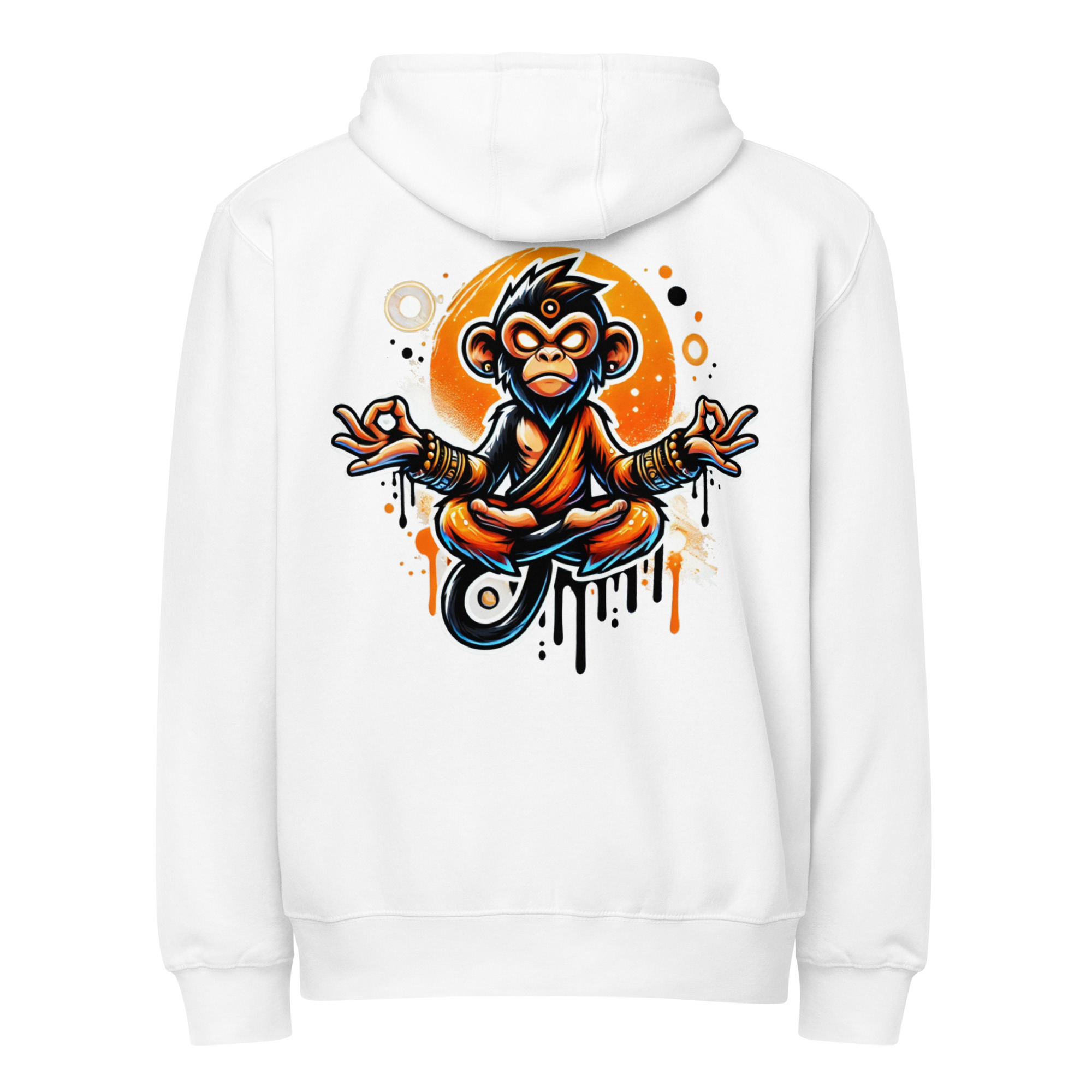Meditierender Zen Affe Premium-Zip-Hoodie – Zip-Hoodies – SHiiRTS Meditierender Zen Affe Premium-Zip-Hoodie – Zip-Hoodies – SHiiRTS