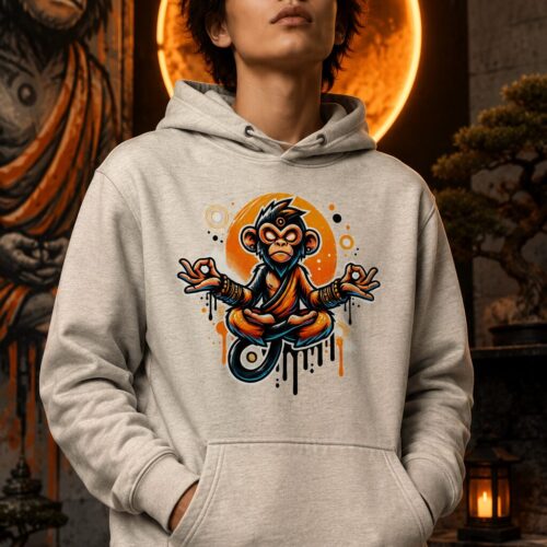 Meditierender Zen Affe Unisex-Kapuzenpullover – Hoodies – SHiiRTS