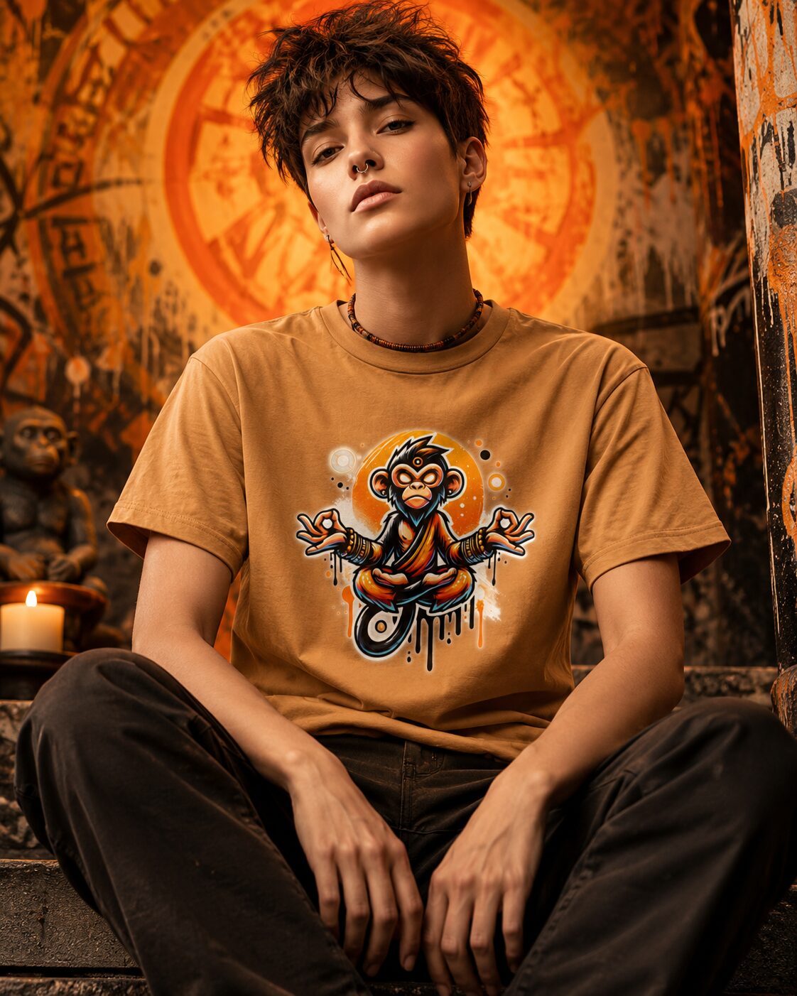 Meditierender Zen Affe Unisex-T-Shirt – T-Shirts – SHiiRTS Meditierender Zen Affe Unisex-T-Shirt – T-Shirts – SHiiRTS