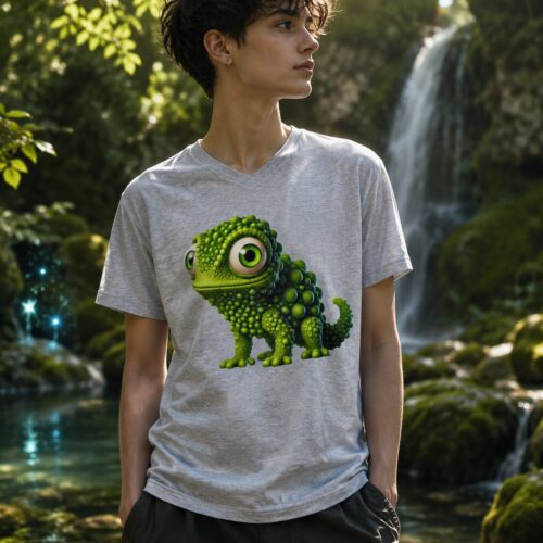 Knuffiger Blubbergecko Kurzärmeliges Unisex-T-Shirt mit V-Ausschnitt – T-Shirts – SHiiRTS